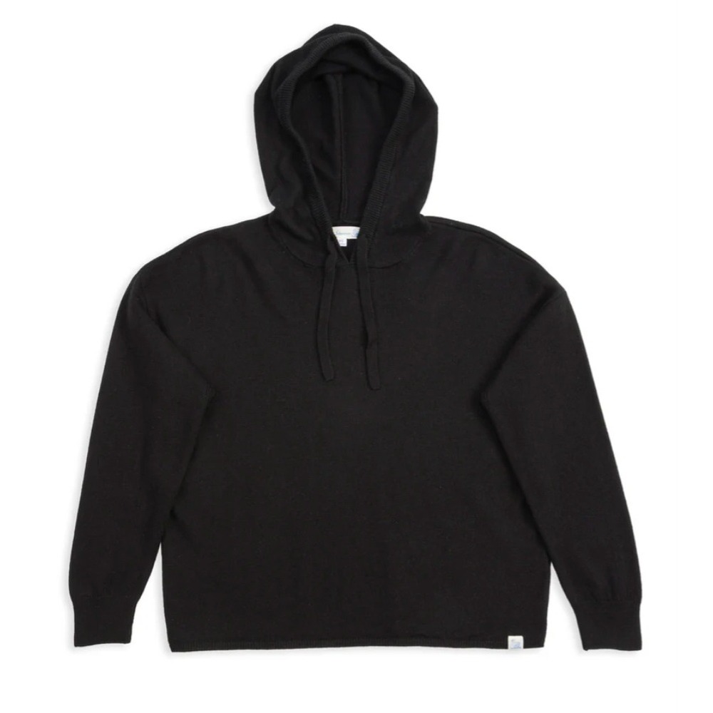 Merz b Schwanen Womens Black Wool Silk Cashmere Knit Relaxed Hoodie Sz 6 L Lux
